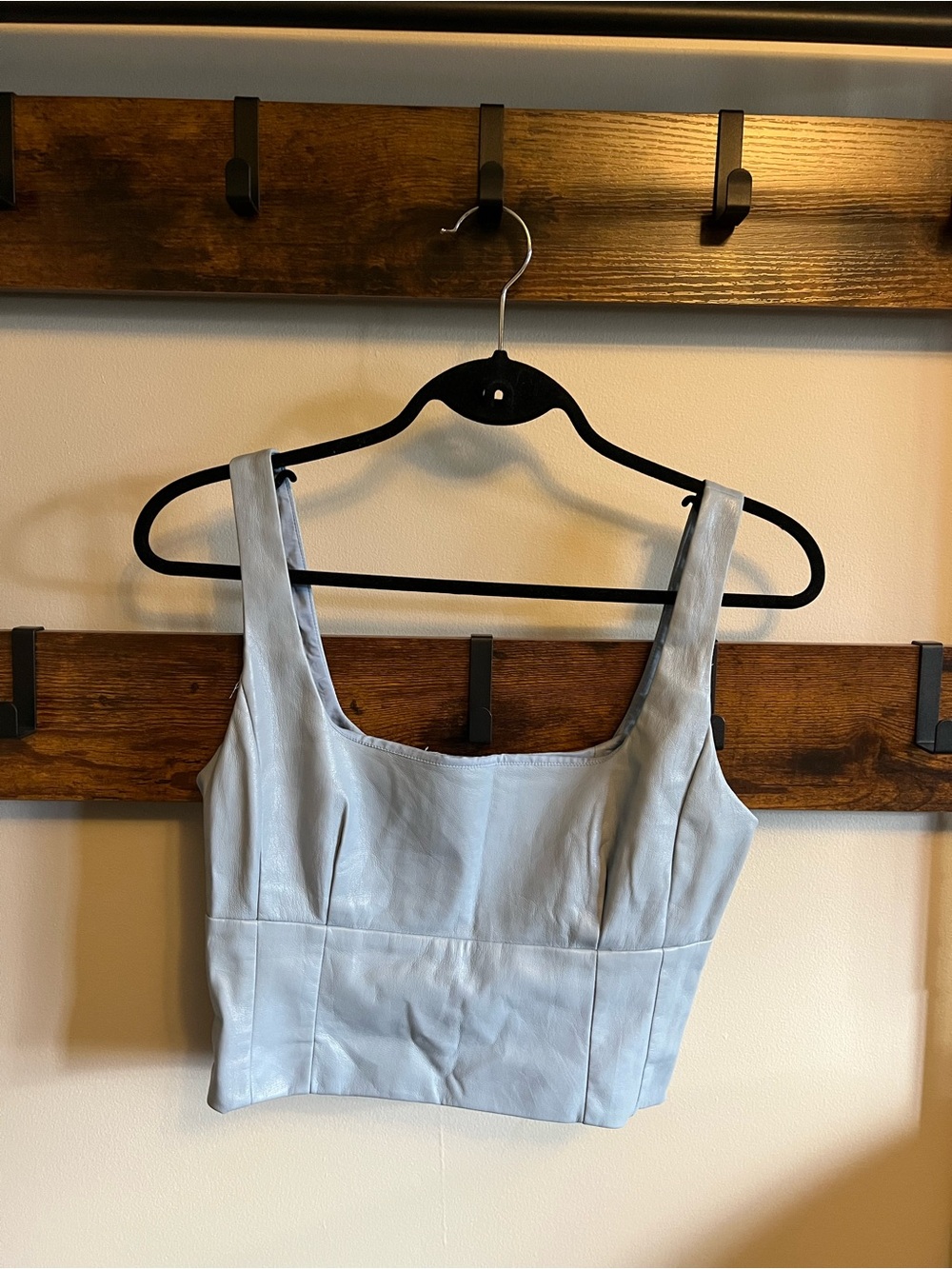 Aritzia Wilfred Shine Bustier Vegan Leather